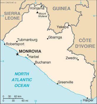 Photo: Libérie-politická mapa