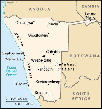 Photo: Namibie-politick� mapa